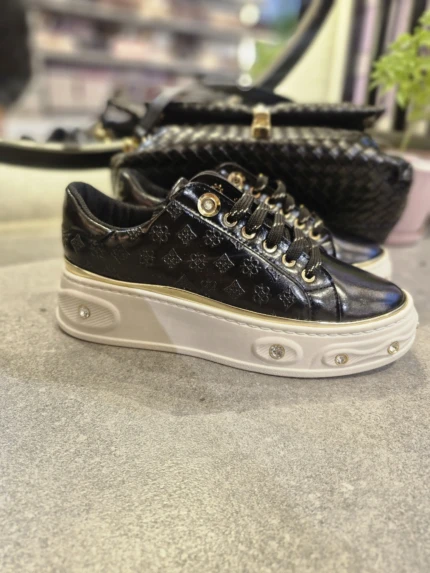 Siyah Sneaker Kalın Tabanlı Ayakkabı